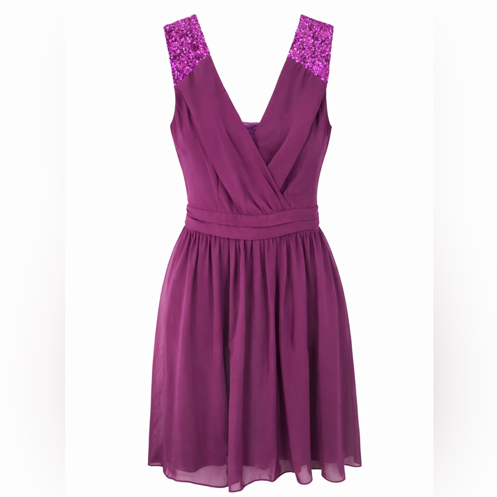 Asos Sequin Sleeveless Dress V-Neck Cut Out Back Fairy Coquette Feminine NWT